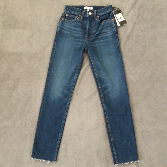 Re/Done 90s Extra Stretch High Rise Ankle Crop Royal Fade 23 - Picture 15 of 15